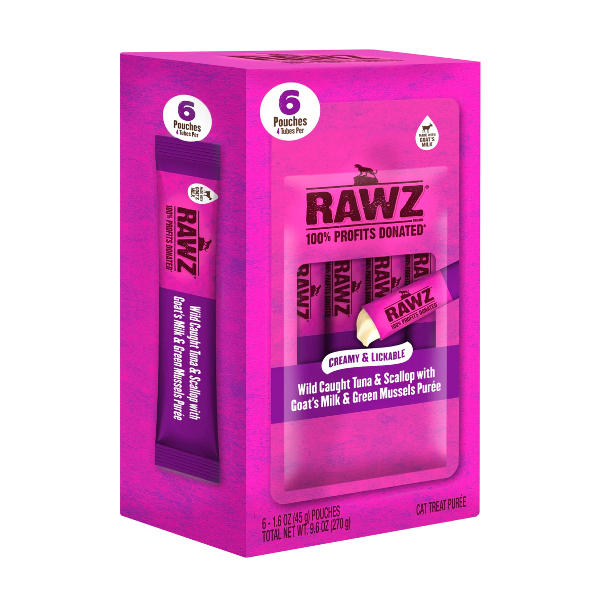 RAWZ Lickable Cat Treats Tuna & Scallop - tubes