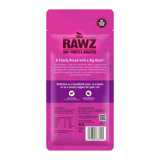 RAWZ Lickable Cat Treats Tuna & Scallop - back