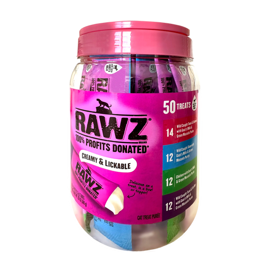 RAWZ Lickable Cat Treats – Variety Assortment (50 x 0.4oz)
