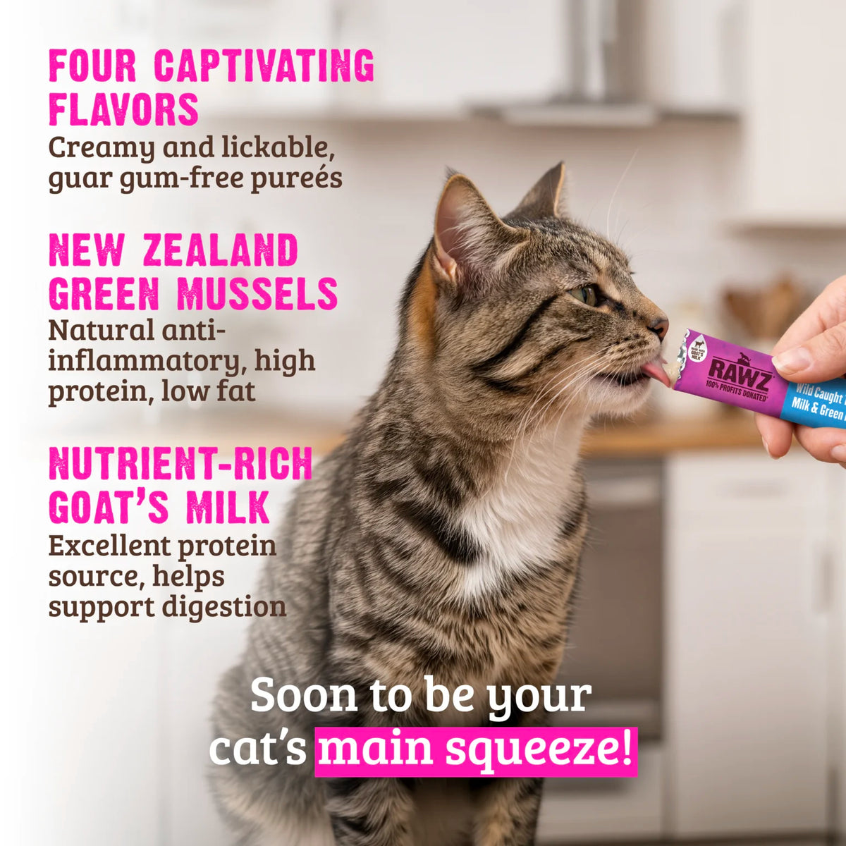 RAWZ Lickable Cat Treats Tuna - lifestyle