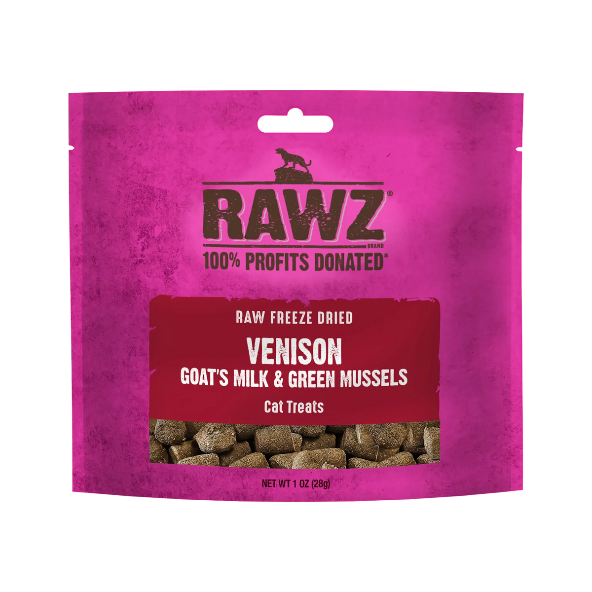 RAWZ Freeze-Dried Venison, Goat's Milk & Green Mussels Cat Treats 1oz