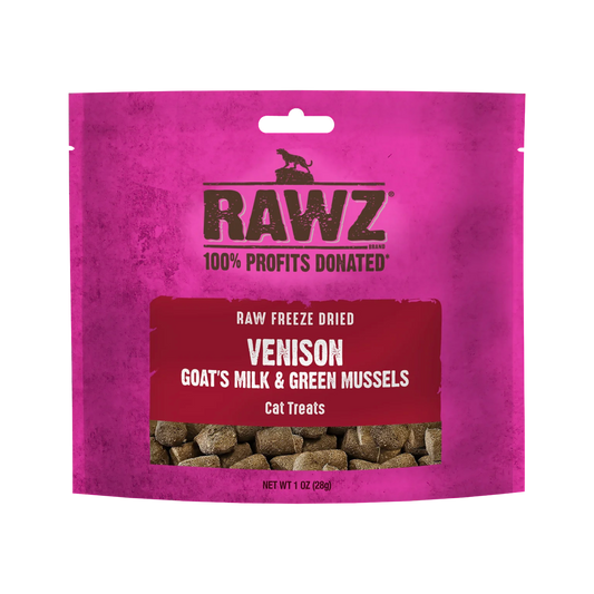 RAWZ Freeze-Dried Venison, Goat's Milk & Green Mussels Cat Treats 1oz