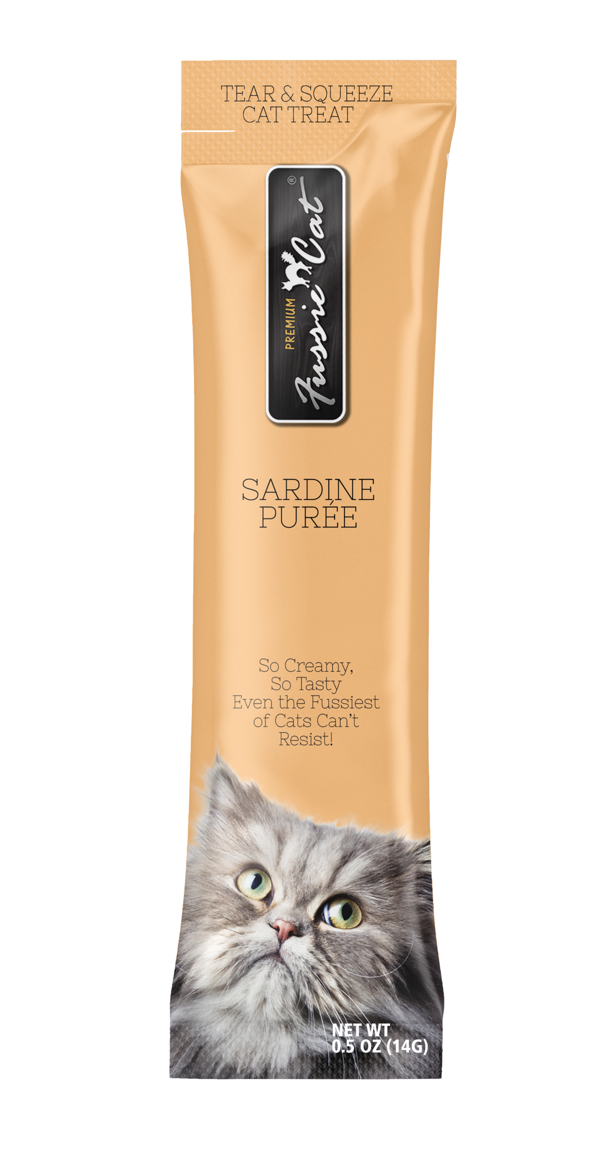 Fussie Cat Sardine Purée lickable cat treat