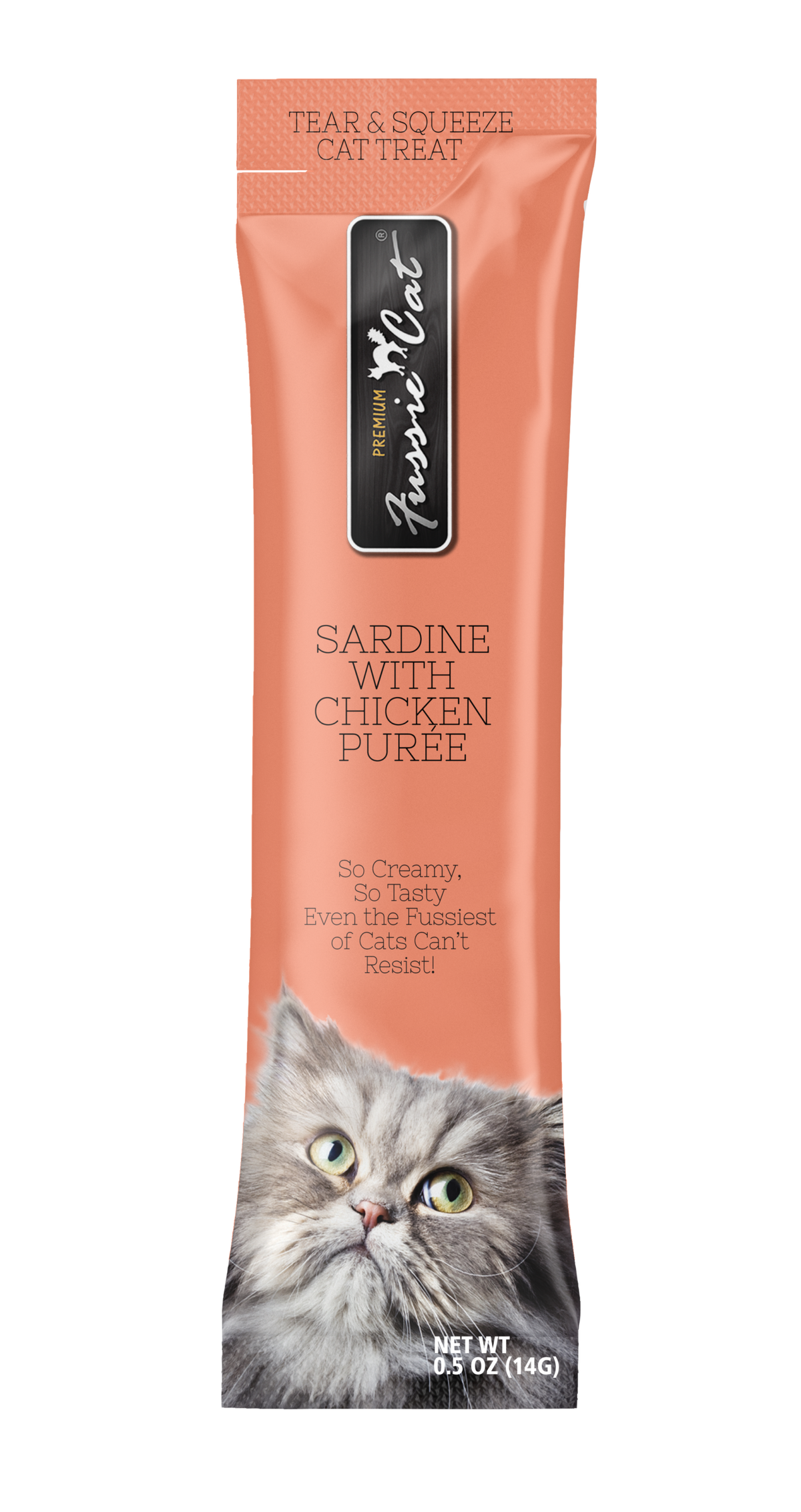 Fussie Cat Sardine with Chicken Purée lickable cat treat