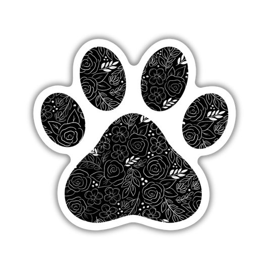 Floral Paw Print Sticker