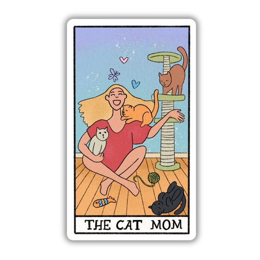 "The Cat Mom" Tarot Card Sticker