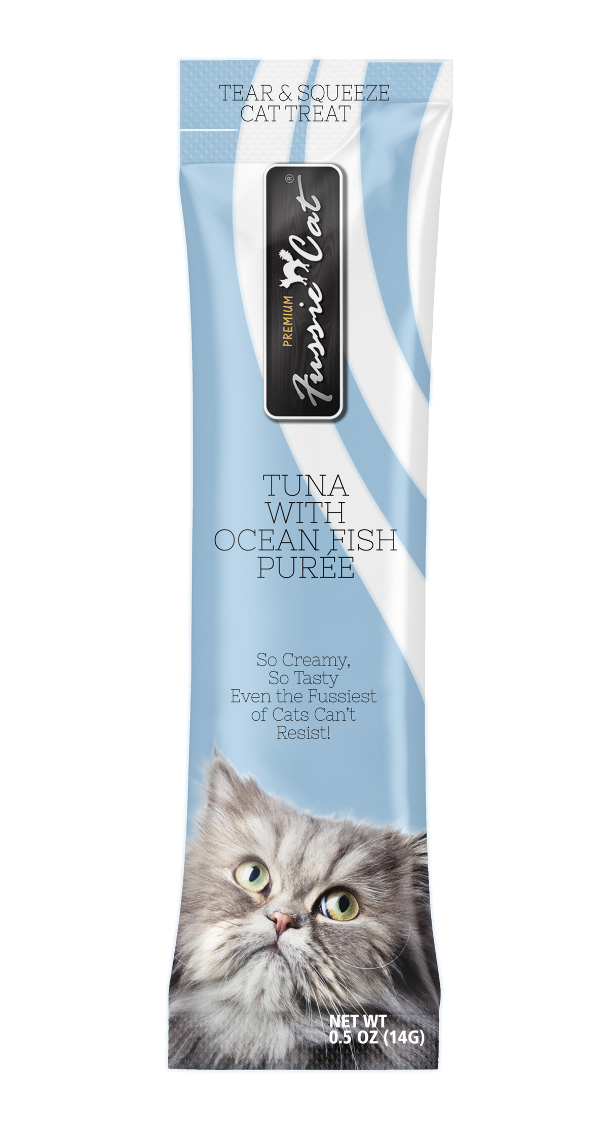 Fussie Cat Tuna with Oceanfish Purée lickable cat treat