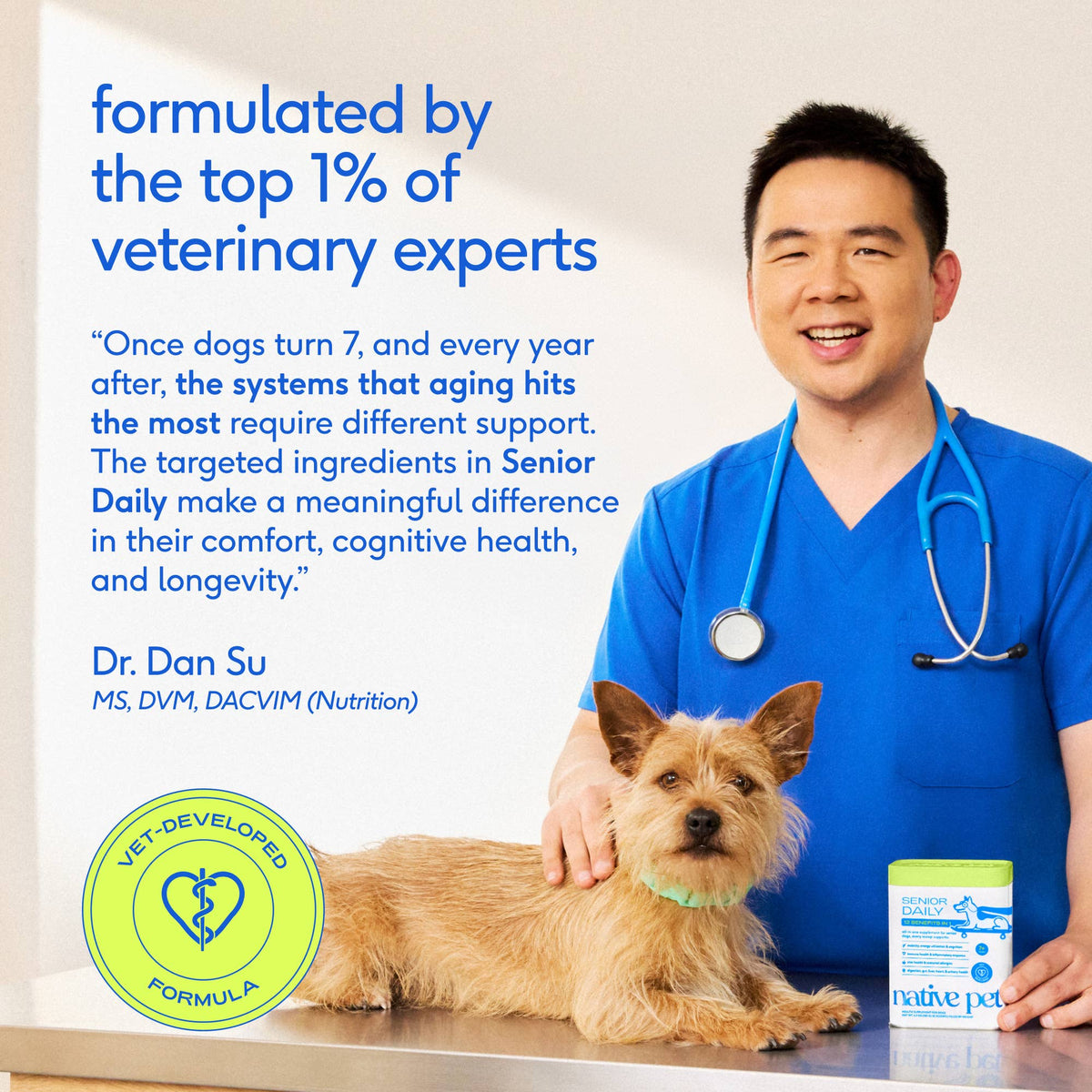 Senior Daily 12-in-1 Multivitamin Powder Supplement for Dogs