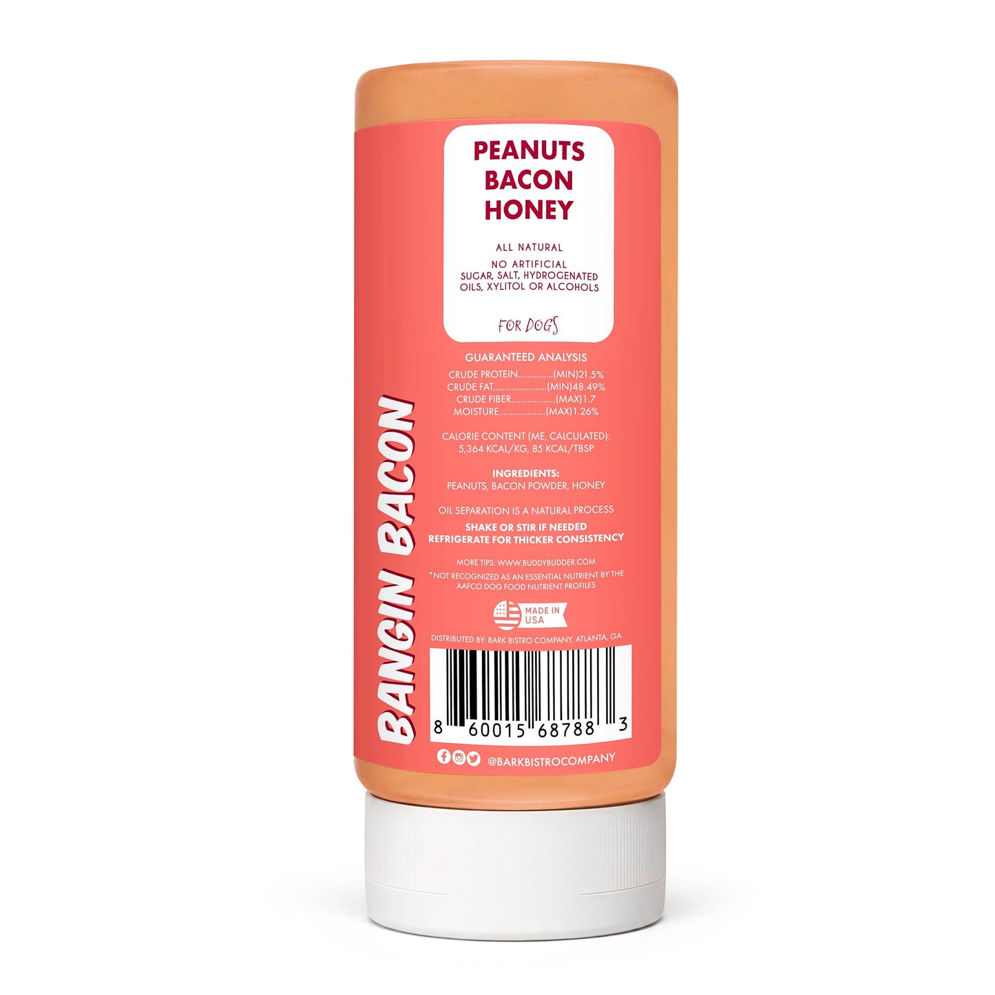 Buddy Butter 14oz Squeeze Bacon