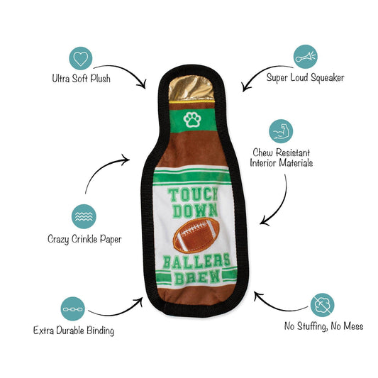 TAILGATES AND TOUCHDOWNS DURABLE PLUSH DOG TOY