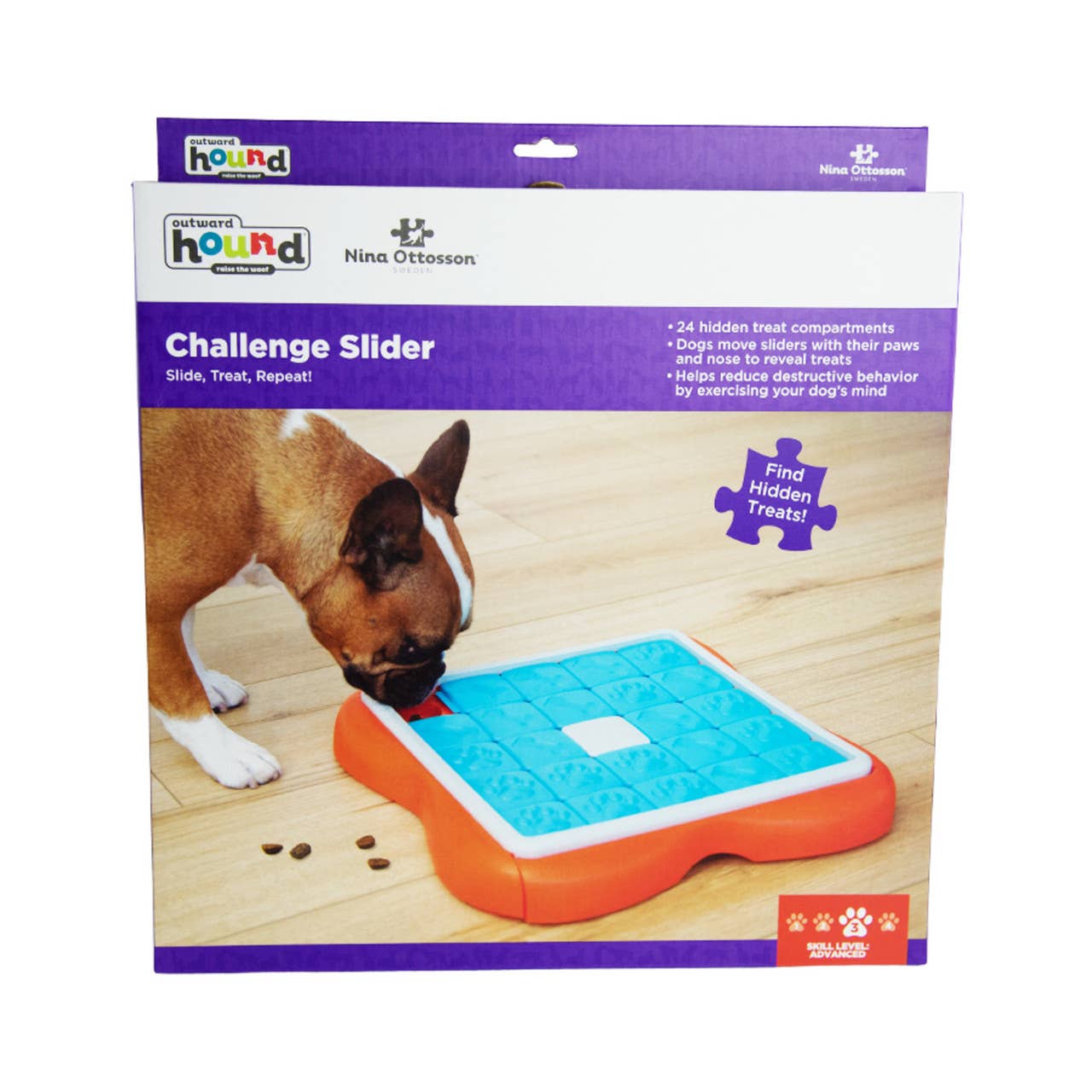 Nina Ottosson Challenge Slider Interactive Treat Dog Puzzle