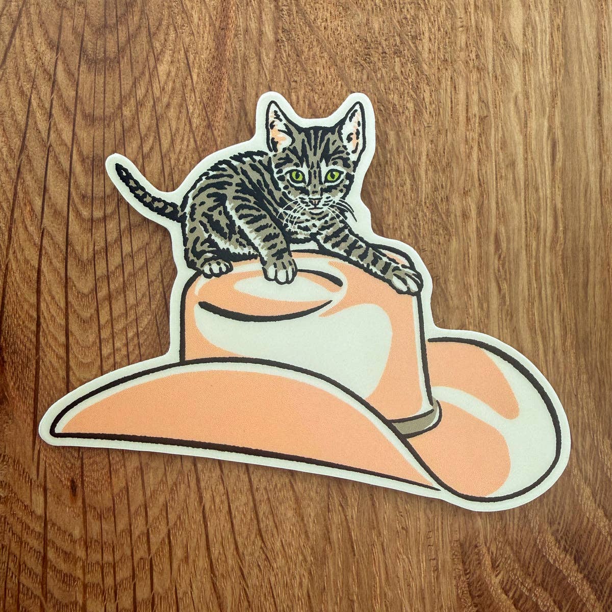Kitten Cowboy Hat Sticker