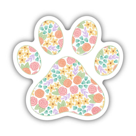 Floral Paw Print Sticker