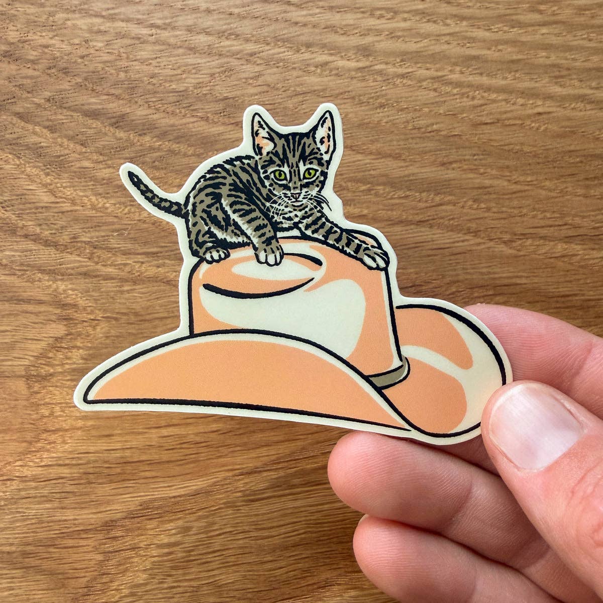 Kitten Cowboy Hat Sticker