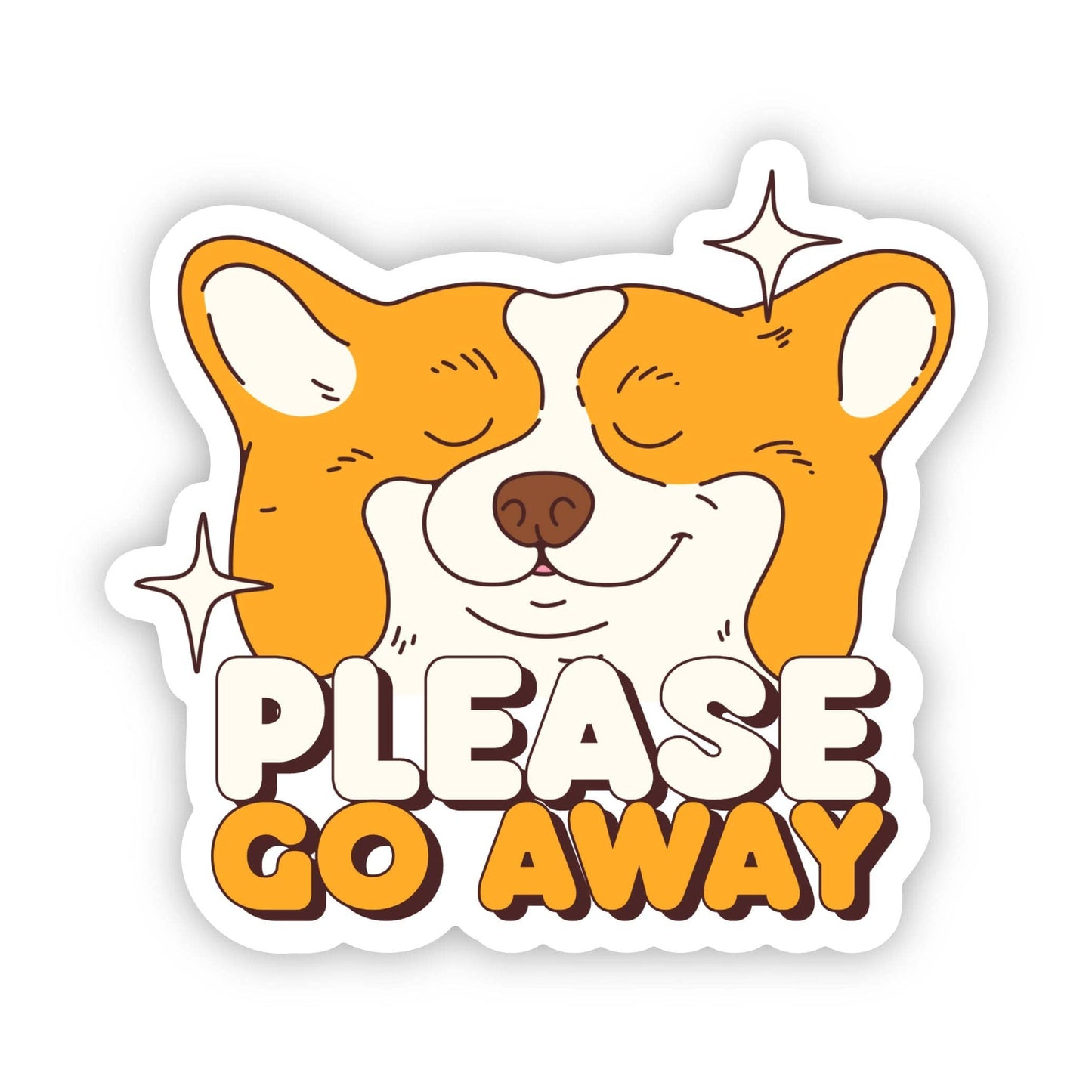 "Go away" sticker