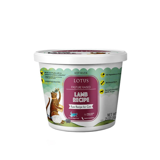 Lotus Pasture Raised Lamb Recipe Frozen Raw Cat Food 25oz