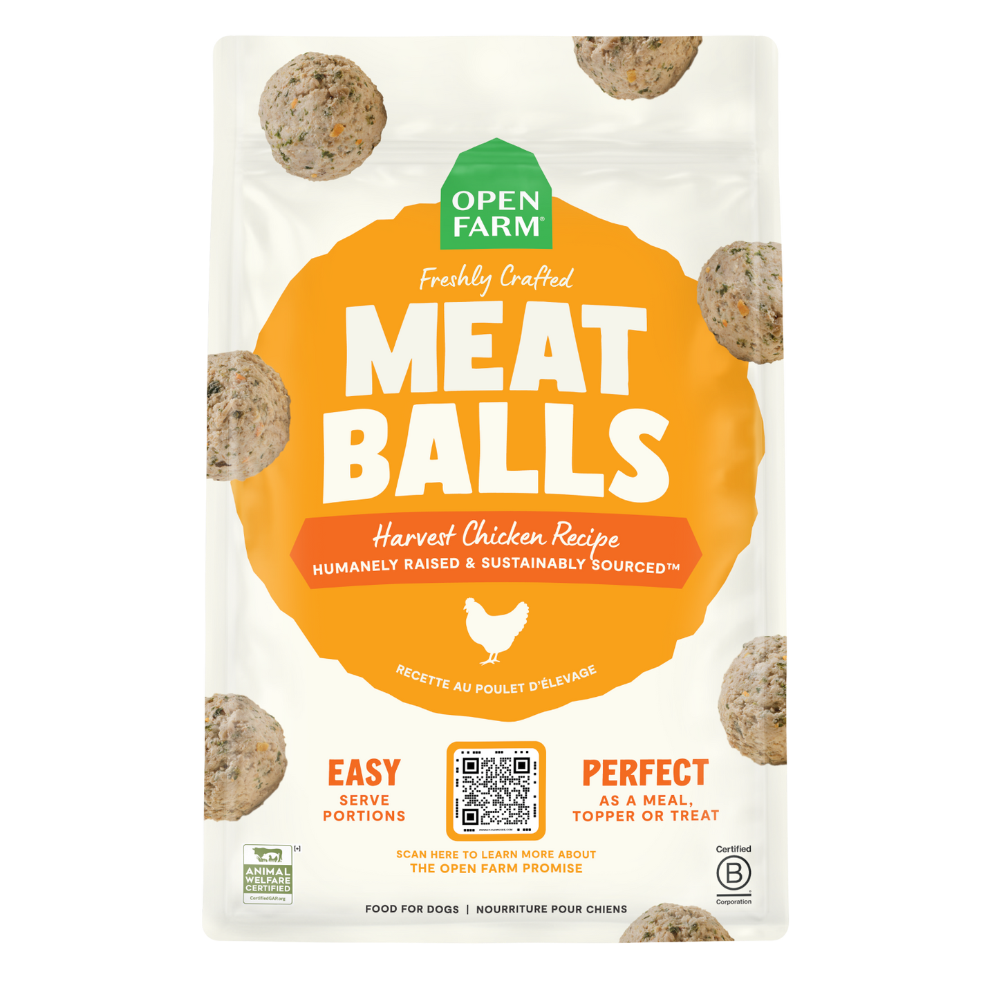 Open Farm Freshly Crafted Meatballs Chicken 14oz