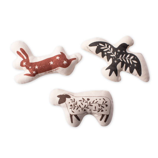 Folk Animal Mini Toy Set Of 3